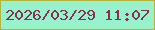 文字の大きさ：1、枠の色：b9b232、背景の色：98f2cb、文字の色：843450 無料ブログパーツのブログ時計