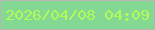文字の大きさ：5、枠の色：b9b4b3、背景の色：83d993、文字の色：b2fb58 無料ブログパーツのブログ時計