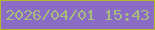 文字の大きさ：4、枠の色：b9b62c、背景の色：8b6cc4、文字の色：a8bd7d 無料ブログパーツのブログ時計