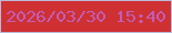 文字の大きさ：3、枠の色：b9b9d6、背景の色：cf3032、文字の色：c25db5 無料ブログパーツのブログ時計