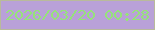文字の大きさ：4、枠の色：b9ba9b、背景の色：b9a1d8、文字の色：96e379 無料ブログパーツのブログ時計