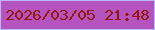 文字の大きさ：4、枠の色：b9bafd、背景の色：b554be、文字の色：95170e 無料ブログパーツのブログ時計