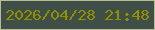 文字の大きさ：2、枠の色：b9bb95、背景の色：3f4f48、文字の色：909000 無料ブログパーツのブログ時計
