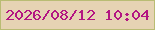 文字の大きさ：5、枠の色：b9bc73、背景の色：e6d3b3、文字の色：b31582 無料ブログパーツのブログ時計