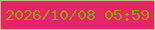 文字の大きさ：3、枠の色：b9bd89、背景の色：e62565、文字の色：939a13 無料ブログパーツのブログ時計