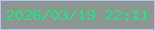 文字の大きさ：1、枠の色：b9c0f5、背景の色：8b9790、文字の色：1de582 無料ブログパーツのブログ時計