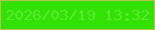 文字の大きさ：1、枠の色：b9c257、背景の色：31e202、文字の色：5ce837 無料ブログパーツのブログ時計