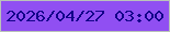 文字の大きさ：5、枠の色：b9c2b9、背景の色：904ff2、文字の色：13038a 無料ブログパーツのブログ時計