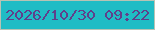 文字の大きさ：4、枠の色：b9c3b4、背景の色：20bcc5、文字の色：603f8b 無料ブログパーツのブログ時計