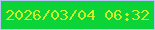 文字の大きさ：1、枠の色：b9c4f6、背景の色：0cd438、文字の色：c9f129 無料ブログパーツのブログ時計