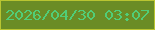 文字の大きさ：4、枠の色：b9c531、背景の色：6a8c25、文字の色：51cd77 無料ブログパーツのブログ時計