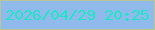 文字の大きさ：4、枠の色：b9c592、背景の色：91baec、文字の色：1ee7c5 無料ブログパーツのブログ時計