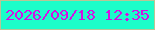 文字の大きさ：2、枠の色：b9c595、背景の色：1cfdc9、文字の色：d411e4 無料ブログパーツのブログ時計