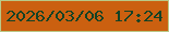 文字の大きさ：1、枠の色：b9c887、背景の色：cb6010、文字の色：144225 無料ブログパーツのブログ時計