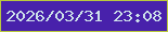 文字の大きさ：3、枠の色：b9c93d、背景の色：4821ab、文字の色：cde1e9 無料ブログパーツのブログ時計