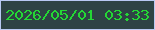 文字の大きさ：2、枠の色：b9c9f4、背景の色：2e4345、文字の色：24d735 無料ブログパーツのブログ時計