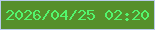文字の大きさ：2、枠の色：b9cbeb、背景の色：568f2b、文字の色：53f56d 無料ブログパーツのブログ時計