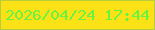 文字の大きさ：1、枠の色：b9cc3c、背景の色：fae217、文字の色：67f441 無料ブログパーツのブログ時計