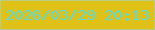 文字の大きさ：1、枠の色：b9cc86、背景の色：dfc118、文字の色：5adada 無料ブログパーツのブログ時計