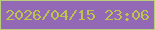 文字の大きさ：4、枠の色：b9cd7a、背景の色：9368b5、文字の色：bcc44d 無料ブログパーツのブログ時計