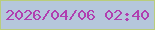文字の大きさ：2、枠の色：b9cd7c、背景の色：b5c7dc、文字の色：b03fb0 無料ブログパーツのブログ時計