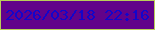 文字の大きさ：3、枠の色：b9ce59、背景の色：62028a、文字の色：1205cb 無料ブログパーツのブログ時計