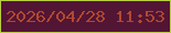 文字の大きさ：3、枠の色：b9cf3c、背景の色：531534、文字の色：ae4930 無料ブログパーツのブログ時計