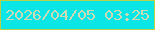文字の大きさ：3、枠の色：b9cf44、背景の色：0ae6e6、文字の色：ccdab5 無料ブログパーツのブログ時計