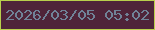 文字の大きさ：1、枠の色：b9cf4c、背景の色：4f2439、文字の色：708297 無料ブログパーツのブログ時計