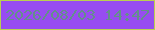 文字の大きさ：4、枠の色：b9d050、背景の色：974cf1、文字の色：638f8b 無料ブログパーツのブログ時計