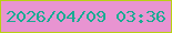 文字の大きさ：3、枠の色：b9d112、背景の色：e894d1、文字の色：19ab93 無料ブログパーツのブログ時計