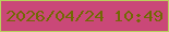 文字の大きさ：4、枠の色：b9d15c、背景の色：ca4878、文字の色：716804 無料ブログパーツのブログ時計