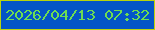 文字の大きさ：5、枠の色：b9d40c、背景の色：0455c7、文字の色：6ddd51 無料ブログパーツのブログ時計