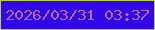 文字の大きさ：4、枠の色：b9d43b、背景の色：3207e7、文字の色：b26e9b 無料ブログパーツのブログ時計