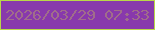 文字の大きさ：2、枠の色：b9d749、背景の色：8839ac、文字の色：a06d8a 無料ブログパーツのブログ時計