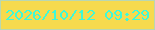 文字の大きさ：1、枠の色：b9d7b2、背景の色：f6da4e、文字の色：3ef9d8 無料ブログパーツのブログ時計