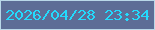 文字の大きさ：4、枠の色：b9d8e8、背景の色：5d6d96、文字の色：23dbfd 無料ブログパーツのブログ時計