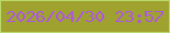 文字の大きさ：4、枠の色：b9da6a、背景の色：9fa22e、文字の色：ad57e1 無料ブログパーツのブログ時計
