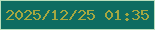 文字の大きさ：4、枠の色：b9debd、背景の色：0e6c61、文字の色：a5a741 無料ブログパーツのブログ時計