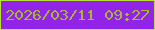 文字の大きさ：3、枠の色：b9e03a、背景の色：9124e6、文字の色：a8b636 無料ブログパーツのブログ時計