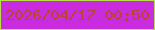 文字の大きさ：3、枠の色：b9e04b、背景の色：c92bde、文字の色：b7452f 無料ブログパーツのブログ時計