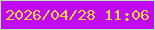 文字の大きさ：2、枠の色：b9e4b5、背景の色：c10af1、文字の色：f9d638 無料ブログパーツのブログ時計
