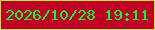 文字の大きさ：3、枠の色：b9e753、背景の色：bf0025、文字の色：1af241 無料ブログパーツのブログ時計