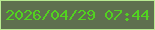 文字の大きさ：2、枠の色：b9ea92、背景の色：5f704f、文字の色：52d220 無料ブログパーツのブログ時計