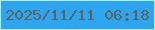 文字の大きさ：3、枠の色：b9eaea、背景の色：2ca6f3、文字の色：616254 無料ブログパーツのブログ時計