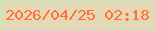 文字の大きさ：4、枠の色：b9eebb、背景の色：e4d8b6、文字の色：fe7135 無料ブログパーツのブログ時計