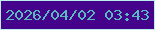 文字の大きさ：1、枠の色：b9eee8、背景の色：45028b、文字の色：58b9bf 無料ブログパーツのブログ時計
