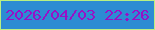 文字の大きさ：4、枠の色：b9f083、背景の色：2d8cd3、文字の色：9811c6 無料ブログパーツのブログ時計