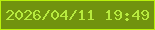 文字の大きさ：4、枠の色：b9f10c、背景の色：71930e、文字の色：b7ea3e 無料ブログパーツのブログ時計