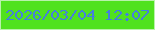 文字の大きさ：4、枠の色：b9f2ac、背景の色：50e21f、文字の色：457fdd 無料ブログパーツのブログ時計